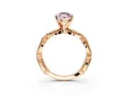 Solitaire Engagement Ring Setting for Fancy Pink Marquise Center with Marquise Panel Band and Prong Head in Rose Gold