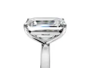 Fancy Yellow Emerald Cut and Emerald Cut Lab-Grown Diamond Toi et Moi Engagement Ring with Prong-Set Stones in Platinum