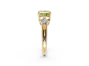 Cluster Engagement Ring Setting for Fancy Yellow Princess Cut Center with Round Cut Accent Frame and Prong Head in Yellow Gold