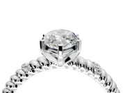 Rope Engagement Ring Setting for Marquise Center with Accent Shoulders and Prong Head in White Gold