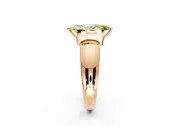 Tension Engagement Ring Setting for Fancy Yellow Marquise Center with Wide Flat Band and Tension Head in Rose Gold