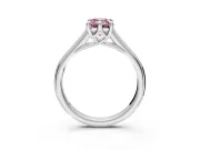 Solitaire Engagement Ring Setting for Fancy Pink Emerald Cut Center with Cathedral Band and Prong Head in White Gold
