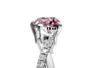 Solitaire Engagement Ring Setting for Fancy Pink Heart-Shaped Center with Half-Pave Crossover Band and Prong Head in Sterling Silver