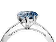 Solitaire Engagement Ring Setting for Fancy Blue Heart-Shaped Center with Basket Rail and Prong Head in Platinum