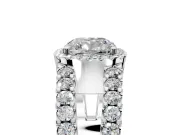 Halo Engagement Ring Setting for Cushion Cut Center with Wide-Open Pave Split Shank and Prong Head in Platinum