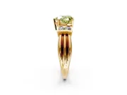 Solitaire Engagement Ring Setting for Fancy Yellow Heart-Shaped Center with Grooved Bar Accent Band and Prong Head in Yellow Gold