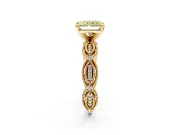 Solitaire Engagement Ring Setting for Fancy Yellow Radiant Cut Center with Marquise Panel Band and Prong Head in Yellow Gold