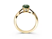 Solitaire Engagement Ring Setting for Fancy Green Radiant Cut Center with Plain Bypass Twist Band and Prong Head in Yellow Gold