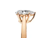 Solitaire Engagement Ring Setting for Pear-Shaped Center with Open Cathedral Shoulders and Prong Head in Rose Gold