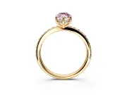 Solitaire Engagement Ring Setting for Fancy Pink Marquise Center with Fine Pave Band and Prong Head in Yellow Gold