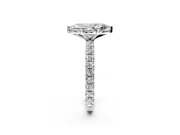 Solitaire Engagement Ring Setting for Marquise Center with Shared-Prong Accents and Prong Head in Platinum