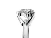 Solitaire Engagement Ring Setting for Heart-Shaped Center with Wire Band and Prong Head in Platinum
