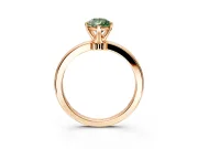 Solitaire Engagement Ring Setting for Fancy Green Pear-Shaped Center with Plain Band and Tulip Prong Head in Rose Gold