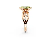 Solitaire Engagement Ring Setting for Fancy Yellow Marquise Center with Criss-Cross Accent Band and Prong Head in Rose Gold