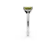 Solitaire Engagement Ring Setting for Fancy Yellow Emerald Cut Center with Knife Ridge Band and Claw Prong Head in Platinum