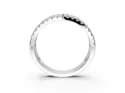 Round Cut Lab-Grown Diamond Infinity Twist Wedding Band with Pave Border Rows and Prong Setting in Platinum