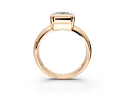 Solitaire Engagement Ring Setting for Princess Cut Center with Wide Band and Bezel Head in Rose Gold