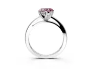 Solitaire Engagement Ring Setting for Fancy Pink Heart-Shaped Center with Basket Rail and Prong Head in Platinum