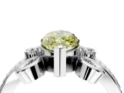 Solitaire Engagement Ring Setting for Fancy Yellow Marquise Center with Twisted Band and Scroll Prong Head in Platinum