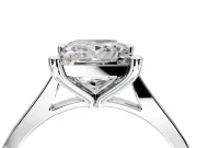 Solitaire Engagement Ring Setting for Princess Cut Center with Tapered Shoulders and Prong Head in White Gold