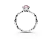 Solitaire Engagement Ring Setting for Fancy Pink Marquise Center with Bamboo Band and Prong Head in Platinum