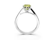 Solitaire Engagement Ring Setting for Fancy Yellow Cushion Cut Center with Tapered Split Shoulders and Prong Head in Platinum