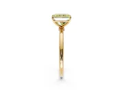 Solitaire Engagement Ring Setting for Fancy Yellow Radiant Cut Center with Straight Thin Band and Prong Head in Yellow Gold
