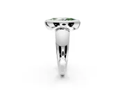 Solitaire Engagement Ring Setting for Fancy Green Marquise Center with Wide Band and Bezel Head in Platinum