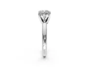 Solitaire Engagement Ring Setting for Cushion Cut Center with Wire Band and Prong Head in Platinum