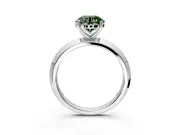 Solitaire Engagement Ring Setting for Fancy Green Round Cut Center with Wide Knife Ridge Band and Prong Head in Platinum