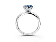 Solitaire Engagement Ring Setting for Fancy Blue Heart-Shaped Center with Wide Knife Ridge Band and Prong Head in Platinum