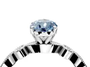 Solitaire Engagement Ring Setting for Fancy Blue Pear-Shaped Center with Milgrain Bezel Accents and Prong Head in Platinum