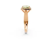 Halo Engagement Ring Setting for Fancy Yellow Princess Cut Center with Square Band and Prong Head in Rose Gold