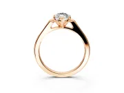 Solitaire Engagement Ring Setting for Marquise Center with Channel Accents and Prong Head in Rose Gold