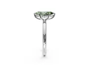 Hidden Halo Engagement Ring Setting for Fancy Green Marquise Center with Thin Rounded Band and Prong Head in Platinum