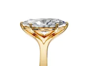 Solitaire Engagement Ring Setting for Marquise Center with Plain Split Shank and Prong Head in Yellow Gold