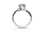 Solitaire Engagement Ring Setting for Heart-Shaped Center with Knife Ridge Band and Claw Prong Head in Platinum