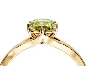 Solitaire Engagement Ring Setting for Fancy Yellow Emerald Cut Center with Plain Split Shank and Prong Head in Yellow Gold