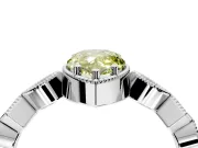Milgrain Bezel Engagement Ring Setting for Fancy Yellow Pear-Shaped Center with Marquise Stations and Bezel Head in Platinum