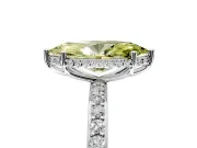 Hidden Halo Engagement Ring Setting for Fancy Yellow Marquise Center with Pave Band and Prong Head in Sterling Silver