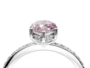Solitaire Engagement Ring Setting for Fancy Pink Marquise Center with Fine Pave Band and Prong Head in Platinum
