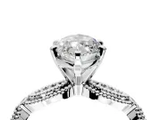 Solitaire Engagement Ring Setting for Marquise Center with Marquise Panel Band and Prong Head in Sterling Silver