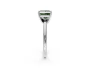 Solitaire Engagement Ring Setting for Fancy Green Princess Cut Center with Knife Ridge Band and Claw Prong Head in White Gold