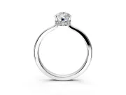 Hidden Halo Engagement Ring Setting for Pear-Shaped Center with Wide Flat Plain Band and Prong Head in Platinum