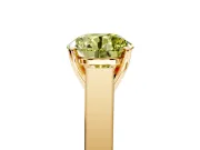Solitaire Engagement Ring Setting for Fancy Yellow Round Cut Center with Tapered Split Shoulders and Prong Head in Yellow Gold