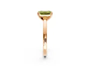 Solitaire Engagement Ring Setting for Fancy Yellow Emerald Cut Center with Basket Rail and Prong Head in Rose Gold