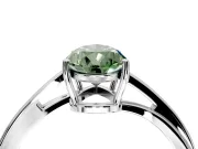 Solitaire Engagement Ring Setting for Fancy Green Pear-Shaped Center with Plain Bypass Twist Band and Prong Head in Platinum