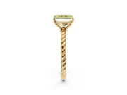 Solitaire Engagement Ring Setting for Fancy Yellow Radiant Cut Center with Plain Twisted Rope Band and Prong Head in Yellow Gold