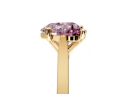 Solitaire Engagement Ring Setting for Fancy Pink Heart-Shaped Center with Tapered Shoulders and Prong Head in Yellow Gold