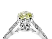 Solitaire Engagement Ring Setting for Fancy Yellow Marquise Center with Pave Rail Split Shank and Prong Head in White Gold